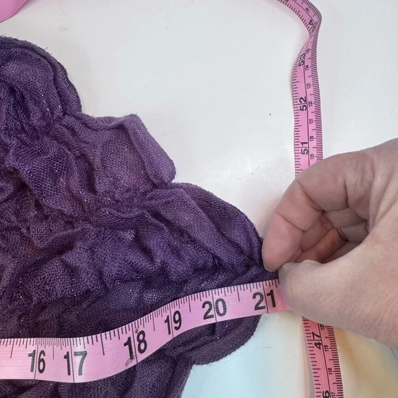 Textured Plum Purple Crinkle Knit Scarf with Subtle Sparkle - Picture 7 of 7